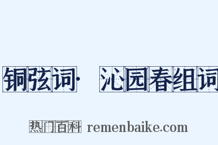 铜弦词·沁园春组词是什么意思的图片